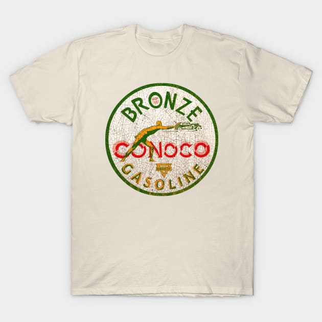 Bronze Conoco Gasoline T-Shirt by Midcenturydave